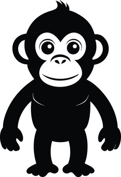 Vector illustration of a smiling monkey icon