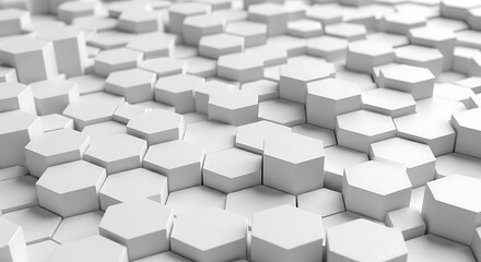 Obraz premium White Hexagonal Blocks Abstract Geometric Pattern for Modern Design