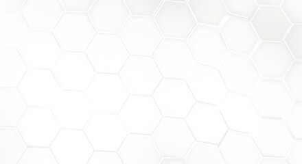 Naklejka premium White Hexagonal Pattern Background Modern Geometric Design for Technology and Business
