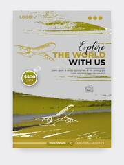Travel flyer cover or web banner vector design