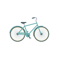 Fototapeta premium Classic teal bicycle with white tires and spokes
