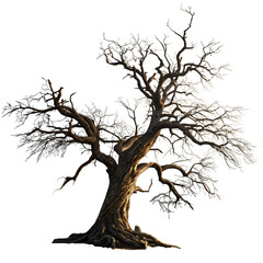 Enchanted Winter Tree Fantasy Art for Digital Projects Isolated On Transparent Background
