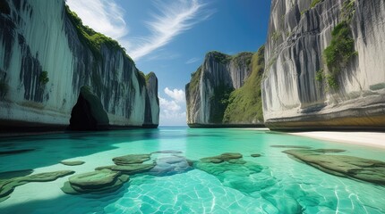 Underwater Glacier Base: Sunlit Ice Tunnel