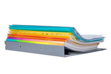 Office folders isolated on white background with clipping path. Office supplies.