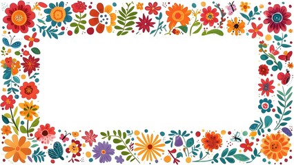Colorful Floral Border Design