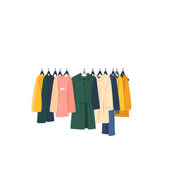 Colorful Variety Of Hanging Clothes