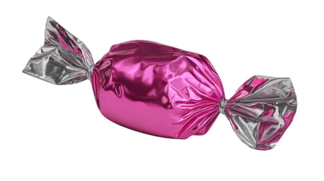 Shiny Pink Wrapped Candy Sweet Confection Treat