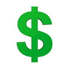 Obraz premium Flat Vector Illustration of Dollar Sign ($), Transparent Background
