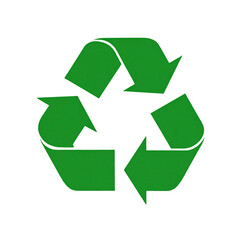 Flat Vector Illustration of Recycling Symbol, Transparent Background