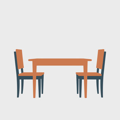 Fototapeta premium Simple wooden dining table with two chairs