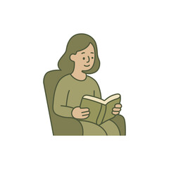 Person sitting in an armchair and reading a book, representing quiet learning, introspection, or peaceful study at home