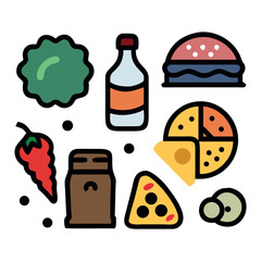 Minimal Food Elements – Flat Style Collection