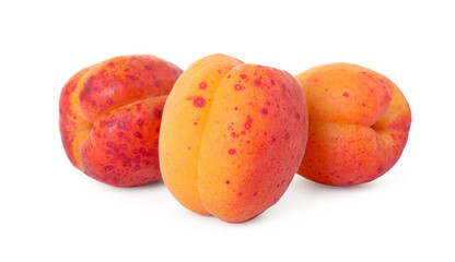 Fresh ripe sweet apricots isolated on white