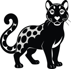 Obraz premium Black and white spotty panther vector illustration
