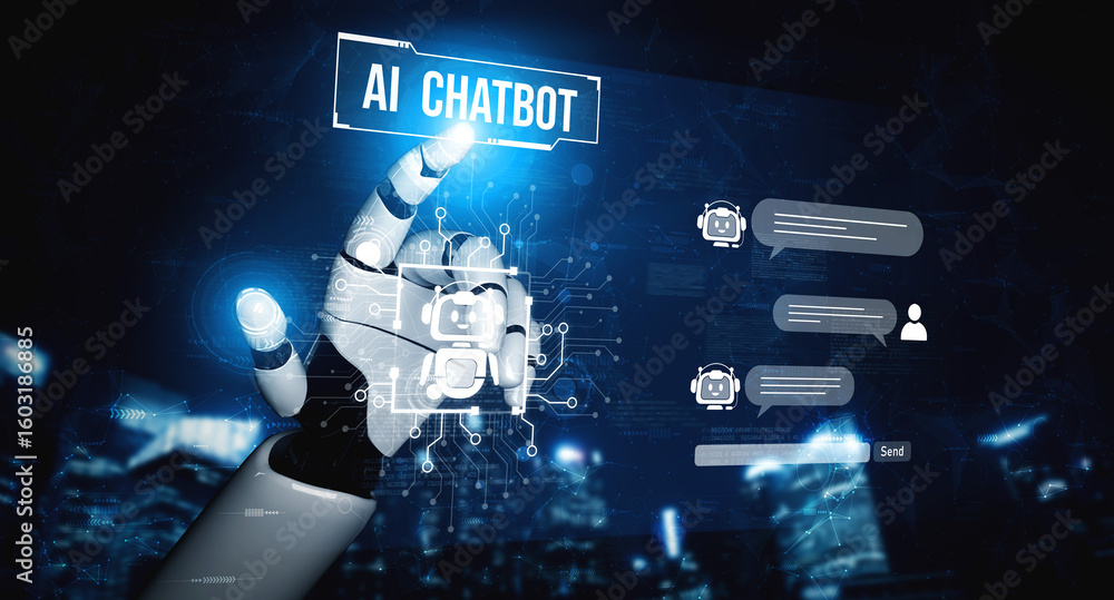 Poster ai virtual assistant artificial intelligence chatbot controlled by prompt engineering for explainabl