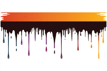 Colorful Dripping Paint Vector Banner Background