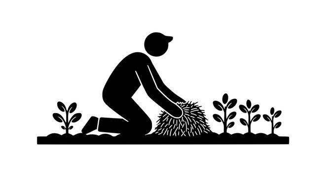 black figure gardening plants clip art preview
