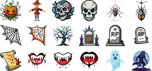 Set of halloween icons Vectors 