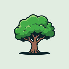 Vibrant green tree with lush canopy and strong trunk