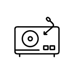 Fototapeta premium Illustration of a vintage radio receiver with microphone antenna icon