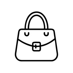 Outline handbag purse vector icon fashion accessory stylish design art
