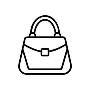 Handbag purse fashion accessory stylish bag outline icon vector art