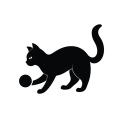 vector illustration of a black cat