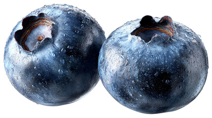 Two fresh blueberries with water droplets blueberry