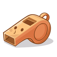 Whistle with puffed cheeks in kawaii-style vector illustration