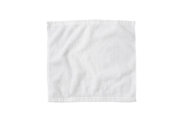 Bath towels isolated on white background, top view shot
