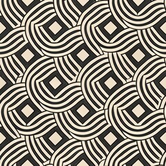 Monochrome Seamless Art Deco Style Geometric Pattern.