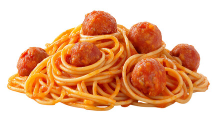 Spaghetti and Meatballs Pile with Tomato Sauce Meal