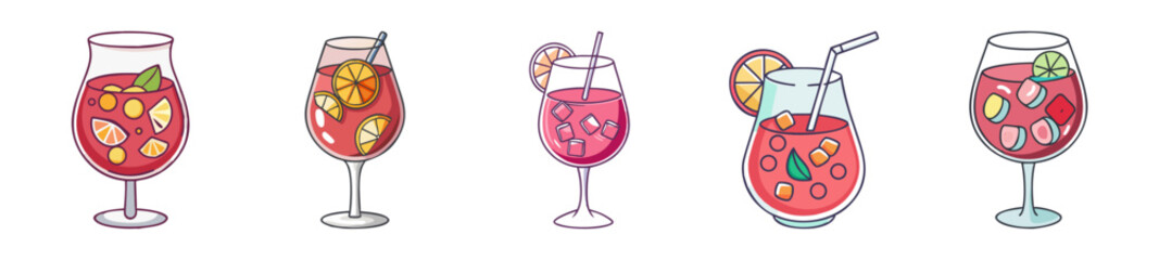 Tropical Fruit Cocktails & Mocktails – Decorative Drinks in Elegant Glasses