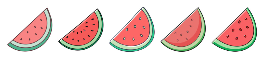 Juicy Watermelon Slices – Fresh Fruit Vector Icons