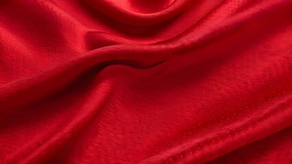 Obraz premium Red fabric with soft wave.Textured background.