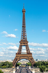 Fototapeta premium Beautiful view of famous Eiffel Tower in Paris, France. Paris Best Destinations in Europe.