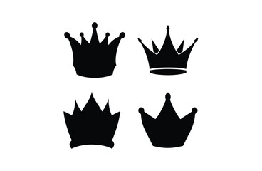 Minimalist Crown Silhouette Vector Set  Bold  EPS Icons for Logos, Prints & Royal Designs Trusted Editable File