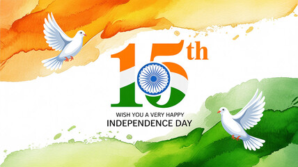 15 August Independence Day of India Banner and Greeting Card Design – Patriotic Artwork for Independence Day of India
