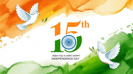 15 August Independence Day of India Banner and Greeting Card Design – Patriotic Artwork for Independence Day of India