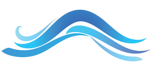 A dynamic blue ocean wave is splashing on a white background, embodying the power and beauty of the sea. summer beach.
