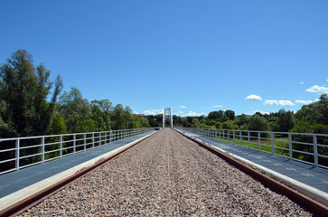 Fototapeta premium Railway Bridge under Construction over the Dunajec River – Line 104, Poland