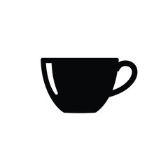 Black ceramic coffee cup silhouette icon