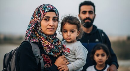 Middle eastern family facing uncertainty together