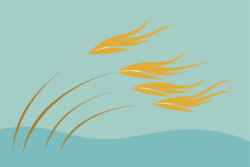 Obraz premium golden grass in soft breeze