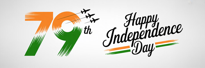 Happy 79th Independence Day of India – 15 August Freedom Celebration Banner and Greeting Card Design – Independence Day of India artwork