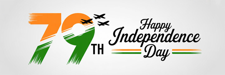 Happy 79th Independence Day of India – 15 August Freedom Celebration Banner and Greeting Card Design – Independence Day of India artwork