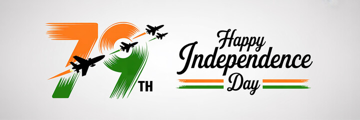 Happy 79th Independence Day of India – 15 August Freedom Celebration Banner and Greeting Card Design – Independence Day of India artwork
