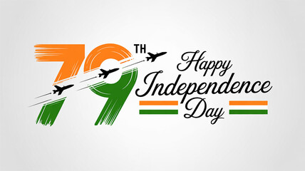 Happy 79th Independence Day of India – 15 August Freedom Celebration Banner and Greeting Card Design – Independence Day of India artwork