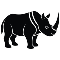 Powerful Rhino Silhouette. Bold, Graphic Animal Vector Illustration for Branding, Design Projects, and Logos.