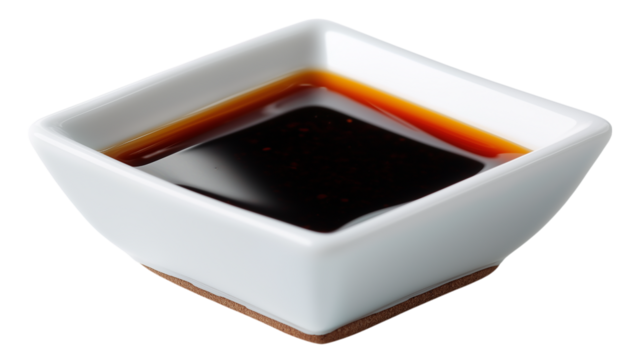 Square Bowl of Dark Soy Sauce with Brown Base